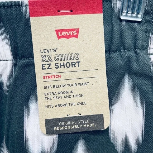 Levi’s XX Chino Shorts Men's LEZ Taper Black & White Stretch Casual Sz M New - Picture 6 of 12